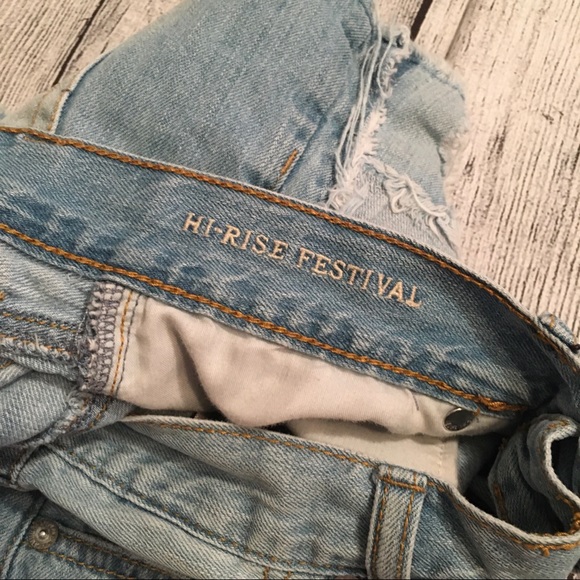 American Eagle Hi Rise Festival Distressed Shorts - Picture 8 of 13
